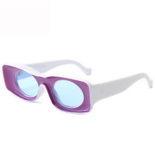 Luxury Personality Colorful Frame Sunglasses Trendy Flat Top Small Square Unisex Sunglasses